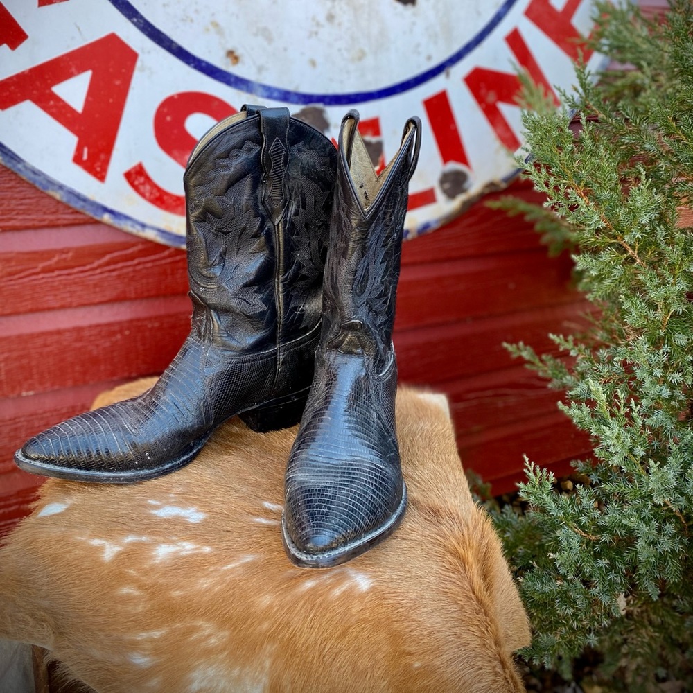 Vintage Dan Post Lizard Western Cowboy Boots Men’s 10M